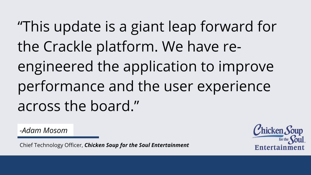 .<a href="/Crackle_TV/">Crackle</a> has launched a new user experience on Samsung TVs! bit.ly/3HUZbSh  $CSSE