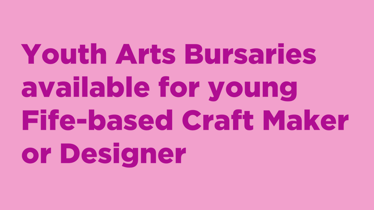 CreativeScots's tweet photo. .@fifecontemp  is looking to work with a Fife-based early career craft maker or designer (aged 18-24) over a year to create a bespoke programme of training, development and support 🤝

The deadline for expressions of interest is 31 March. https://t.co/RtfwFZDI8g
