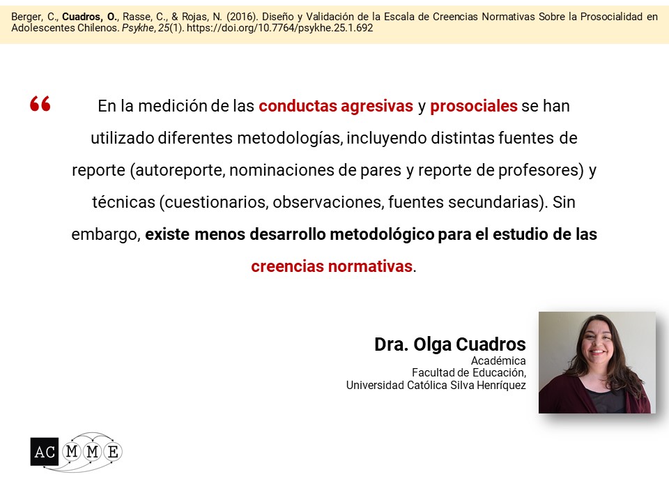 acmme_cl's tweet image. 👋 ¡Retomamos marzo! Y destacamos el diseño de la escala de creencias normativas sobre la prosocialidad desarrollada por Dra. Olga Cuadros.
Ver aquí 📌 ojs.uc.cl/index.php/psyk…
