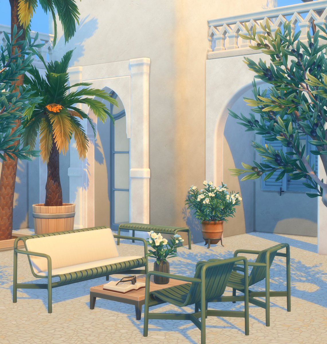 🌴Swaying Palms, Olive Groves, Plastered buildings, modern Garden Furniture, I just needed more items for Tartosa and so GROVE Set Part 1 was born :D🌴

🌴You will find it here: bit.ly/3HHuNdK 🌴