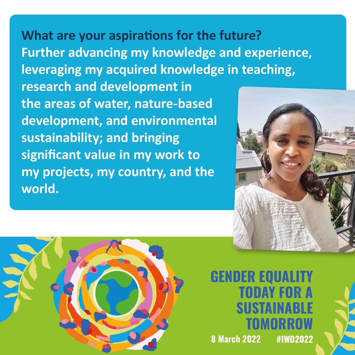 GCRFWaterHub's tweet photo. "Only by improving #genderequality and the rights of women and girls today, can we help make the world a better place with a more inclusive, equitable, just, and sustainable future." ~ Adey, water systems at Hub partners @WLRCETH 💧
#InternationalWomensDay #gcrfwomen @GCRF https://t.co/yWgW9XNNqy