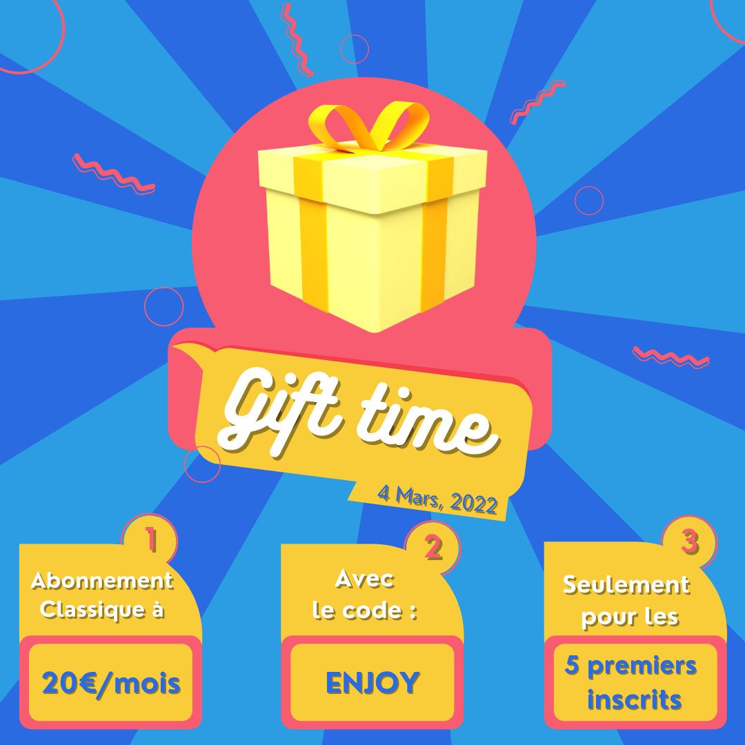 MyButler__'s tweet image. 🎈 IT'S GIFT TIME 🎈

Gagnez votre abonnement Classique à 20€/mois :
Règles :
1. 🎁 Utiliser le code ENJOY en l’envoyant au numéro de votre Butler. 
2. 🚨 Seulement les 5 premiers inscrits pourront profiter de l’offre. 

Alors READY ?
