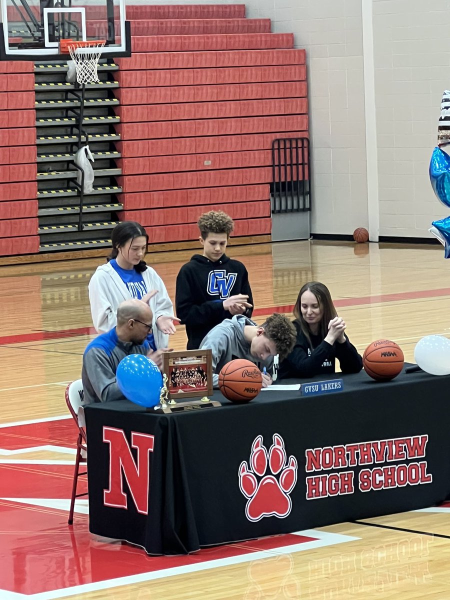 Congrats to <a href="/JalenC03/">Jalen Charity</a> on signing to play basketball for <a href="/gvsubasketball/">GVSU Men's Basketball</a>! Jalen was the epitome of a dynamic three sport athlete. So proud of this young man! #work2win #loyalty #competitor