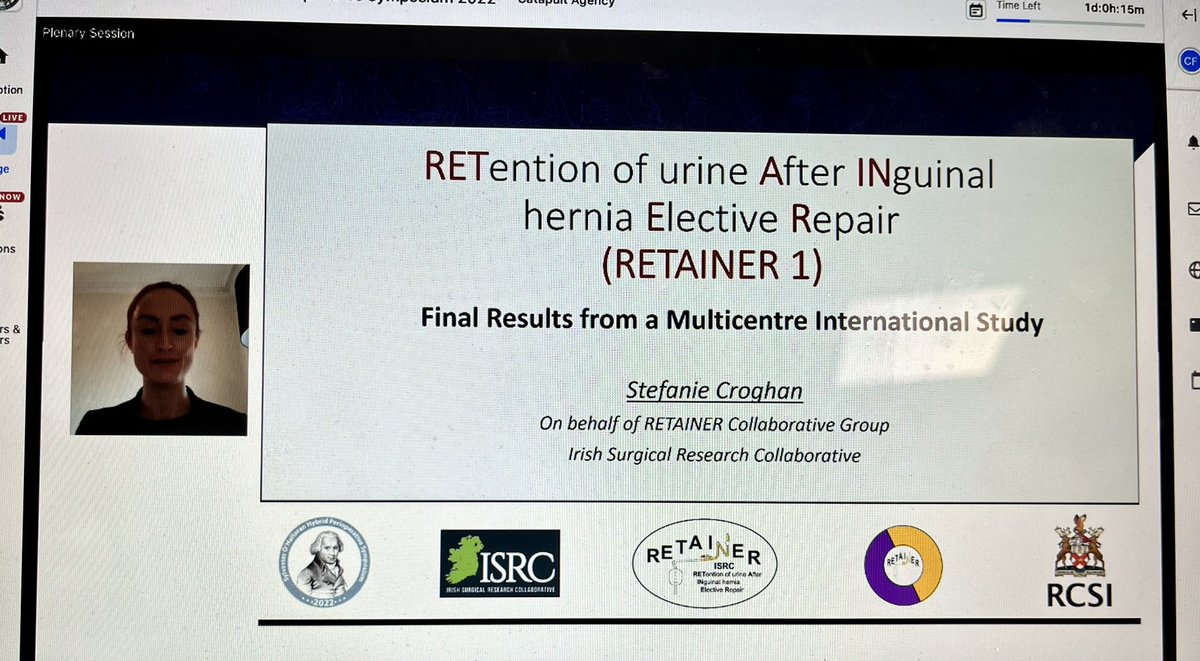 ISRCtweets's tweet photo. 🚨RESULTS🚨 @RETAINERCollab1 

Fabulous presentation of first full cohort findings from RETAINER-I @StefanieCroghan at #SOH2022 with practical findings to improve patient care for a common surgical condition!

Thank you to all of our collaborators 🙏 

#hernia #herniaresearch https://t.co/kRGq5tSPoJ