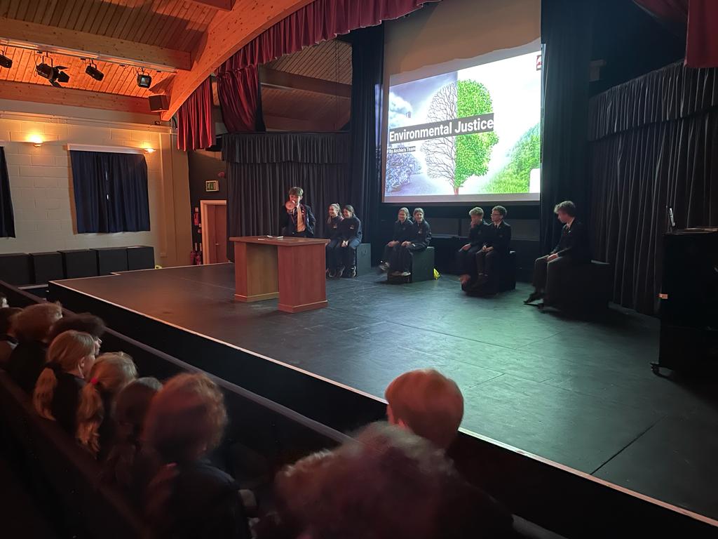 OPS_OratoryPrep's tweet photo. As part of the Newman Assemblies another group of Year 8's led by Deputy Head Boy Archie presented on Environmental Justice.
#Newmanprogramme #preplife #henley #goring #reading #berkshire #oxfordshire #learning https://t.co/gWMnZFR8EY