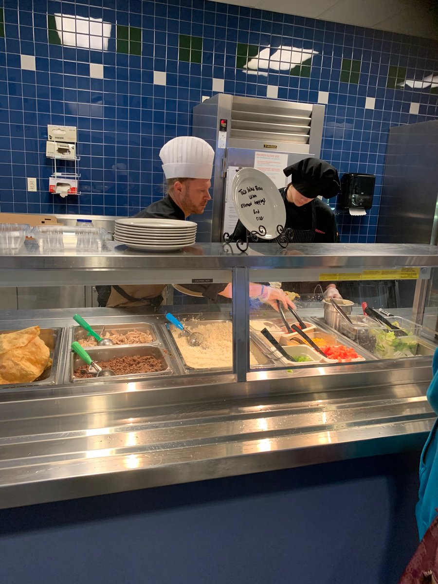 HawksSG's tweet photo. Incredible #TacoSalad lunch prepared and served by #StGTech #CulinaryArts. Lil Perk of working in #VoTech #CTE #NccvtWorks #RealLifeRealLearning @fhansonic @chadedaddy 🌮🥗 https://t.co/IvQdLiHEi2