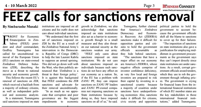 GreenFEEZ's tweet photo. @usembassyharare &amp; the #EuropeanUnion remove your sanctions from our STATE INSTITUTIONS #unconditionally!!! https://t.co/LLxAMumdew
