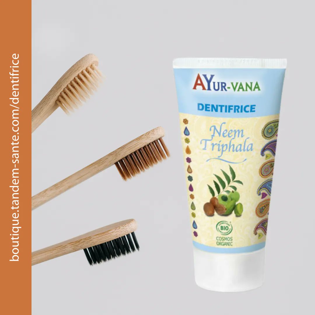 TandemSante's tweet photo. Le dentifrice Neem Triphala d'AYur-vana, un dentifrice naturel et sans fluor particulièrement efficace pour retrouver des dents blanches et une haleine fraîche. 

Découvrez-le ici : https://t.co/FuQHr4t548

#tandemsante #dentifrice #soin #dents #hygiene #naturel https://t.co/onYWdaKCCA