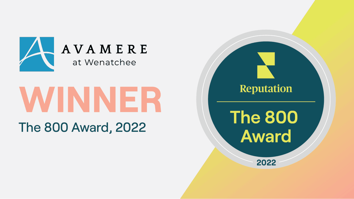 avamerehealth's tweet photo. Avamere at Wenatchee in Washington earned the 800 Award from Reputation! Thank you for your reviews and to our employees for providing exceptional service. #seniorliving #washington #wenatchee #award https://t.co/AIXdAs3gaK