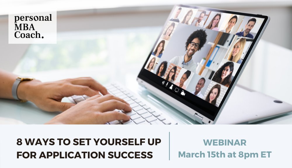 Applying to business school this fall? Join Personal MBA Coach's webinar: 8 Ways to Set Yourself Up for Application Success on March 15th to find out what you can do NOW to get a jump start on your applications. Register here today: ow.ly/tFHi50IallG 
#MBA #BSchool