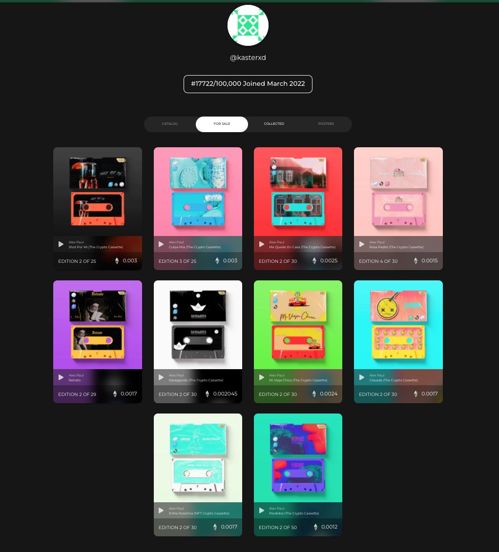 AlexPaulMx's tweet photo. #CryptoCassettes 📼
💽#NFT Full Collection (10 nfts)🤯
💰Sold to @iankrotzsch1
for 0.02 ETH @mintsongs

https://t.co/l5wr9sGMOF https://t.co/yMecnmcwQt