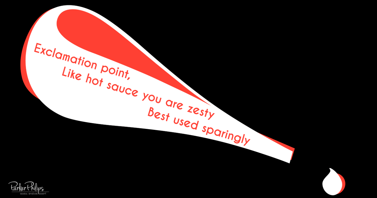 KatePhilipsCo's tweet photo. Just your friendly reminder that exclamation points are not meant to be used on every sentence. #NationalGrammarDay #MakeAnImpact https://t.co/YxDtKsxUHf