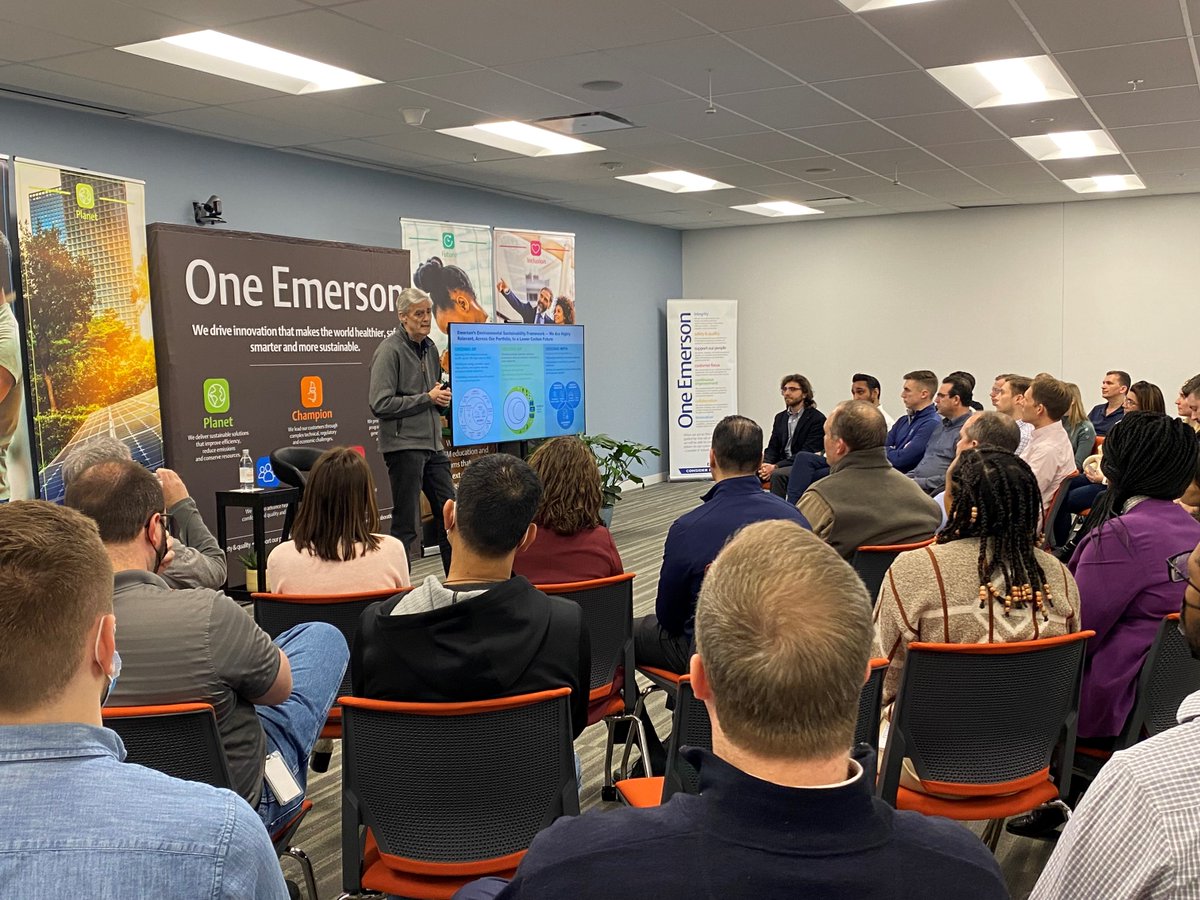 ASCOValve's tweet photo. Mike Train, Emerson’s CSO visited Discrete &amp; Industrial today to review plans, actions and opportunities to accelerate the Greening Of, Greening By, and Greening With we can collectively achieve. #Sustainability #OneEmerson https://t.co/4oZYh44ekj