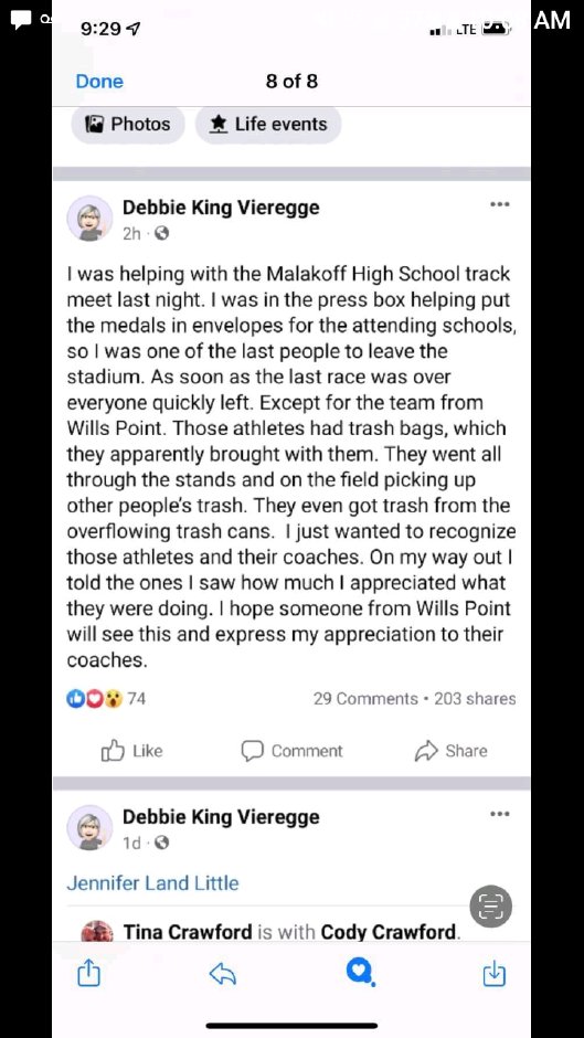 WPISDTigers's tweet photo. The Wills Point Tigers Get It! People are starting to notice that we do more than compete! So proud of our student-athletes and the programs we are putting out there! Thank you Coach Lester! @3DCoaches #WeWillWin #willspointproud @WillsPointISD @tdpoynter https://t.co/8gAcT9bJRt