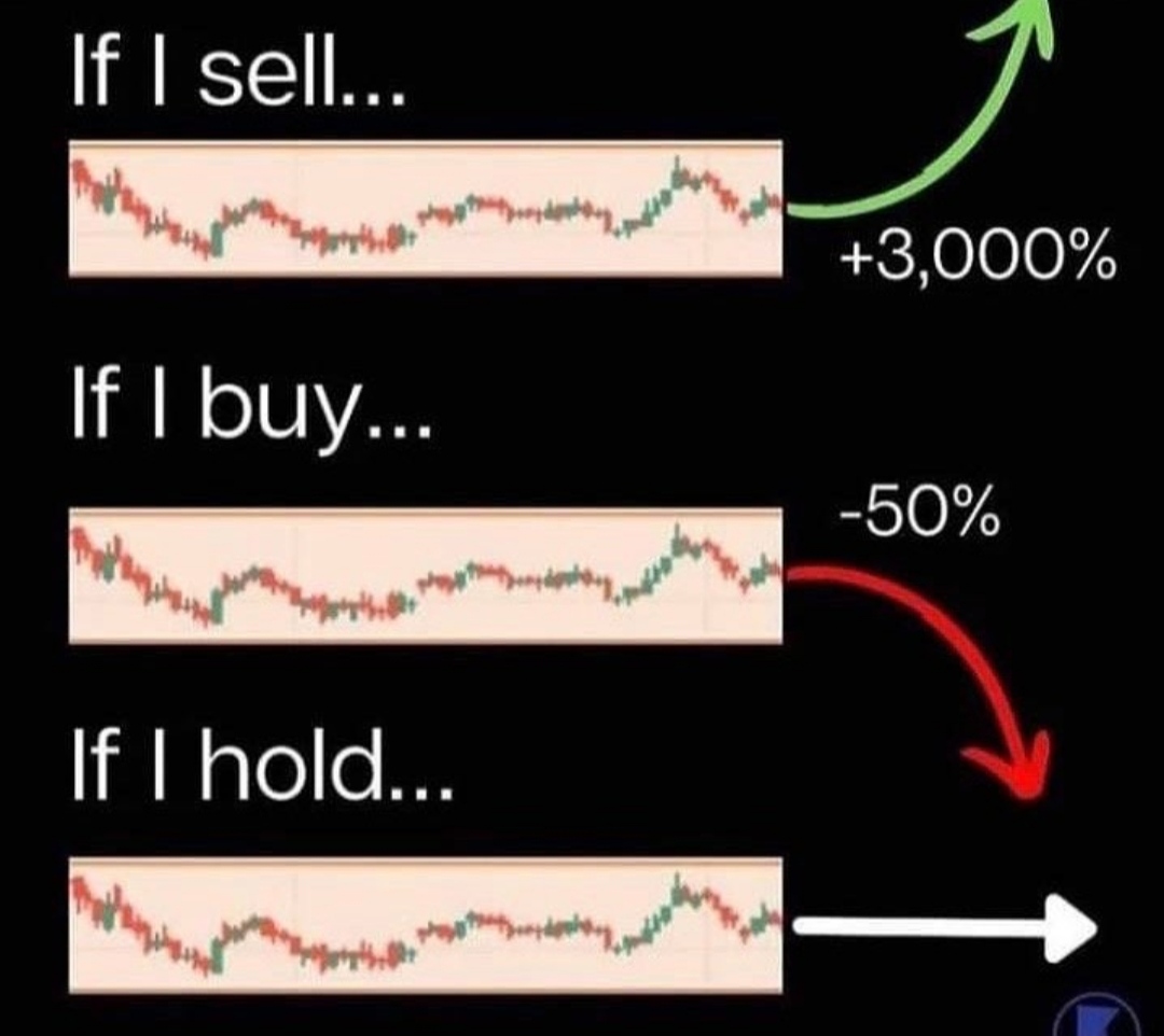 beautyofhelin's tweet photo. A newbie in crypto said to me: Everytime I buy, it goes down.. when I sell, it goes up.. when I hold, it goes sideways! What can I do?

Me: Let me know when and what's your next move🙄😁 https://t.co/NSA005PXoW