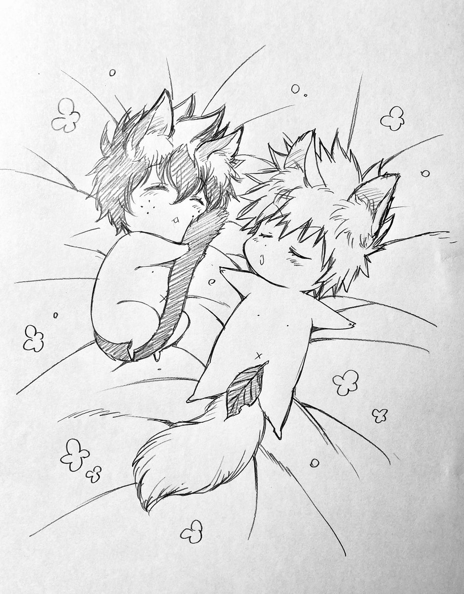 ラフ描き、🐈💥🐈🥦 