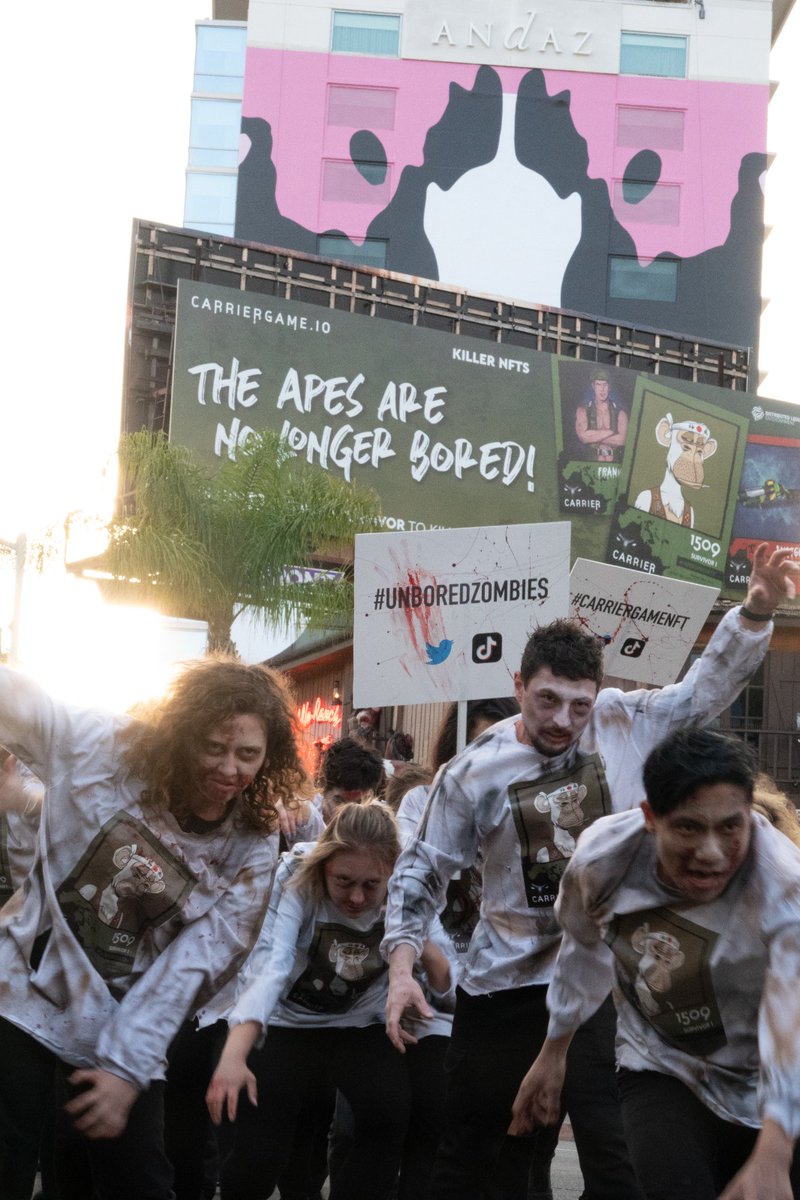 There are reports of zombie flashmobs forming all over HOLLYWOOD

Where else were they? Anyone in the mood for some Chinese... Theatre?
👁🧟‍♂️👁

#unboredzombies #carriergamenft #CGS #NFT