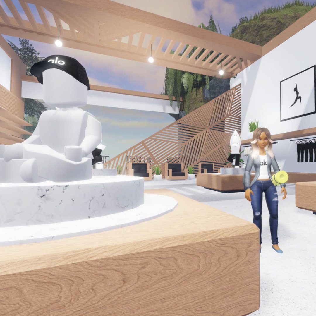 TruffleSocial's tweet photo. Don't break a sweat💧 

@aloyoga has officially entered the #Metaverse, combining wellness and fashion with @Roblox 

Anyone up for a spot of virtual yoga?🧘🏻‍♀️

#meta #virtualreality #VR @Meta https://t.co/J4bVXj6ebK