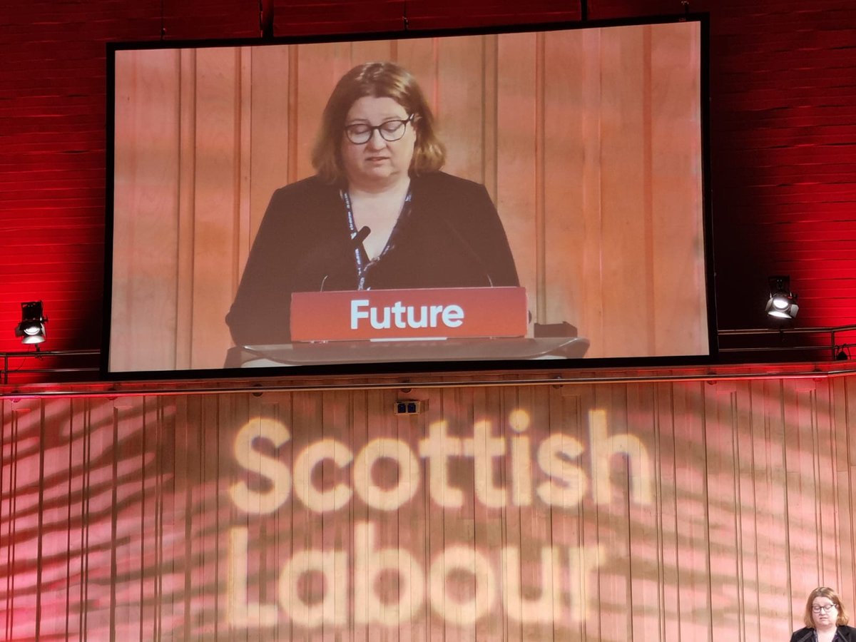 <a href="/katrinamurray71/">Katrina Murray MP</a> moving our emergency motion @ #ScotLab22 on National Care Service. 'Charging the NHS £9 for a £1.50 sandwich for a patient who has spent 8 hours in A&amp;E is an obscene part of our PFI contracts &amp; illustrates why we need a NCS without the profit motive' <a href="/unisonscot/">UNISON Scotland</a>