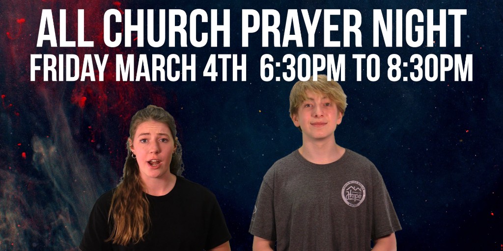 All church prayer tonight starts at 6:30pm.

"Oh, magnify the LORD with me, and let us exalt his name together!" Psalm 34:3