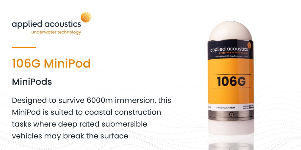 aaetechnologies's tweet photo. How is the MiniPod 106G suited to deep water and coastal construction sites? The titanium body and glass hemisphere allows for a survival depth of up to 6000 metres, and is ideal for surface positioning.
Learn more π
https://t.co/WNtGgUf9uQ
#SurfacePositioning #MiniPods https://t.co/Diatf7ZKeH