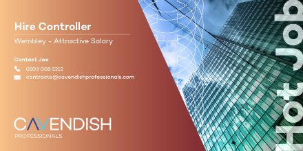 cavendishpros's tweet image. HOT JOB: We are now recruiting for a #HireController for our esteemed client located in #Wembley, #London. If you are a suitable candidate, feel free to speak to Joe on 0203 008 5212, or apply online via bit.ly/3GfRsxd today!