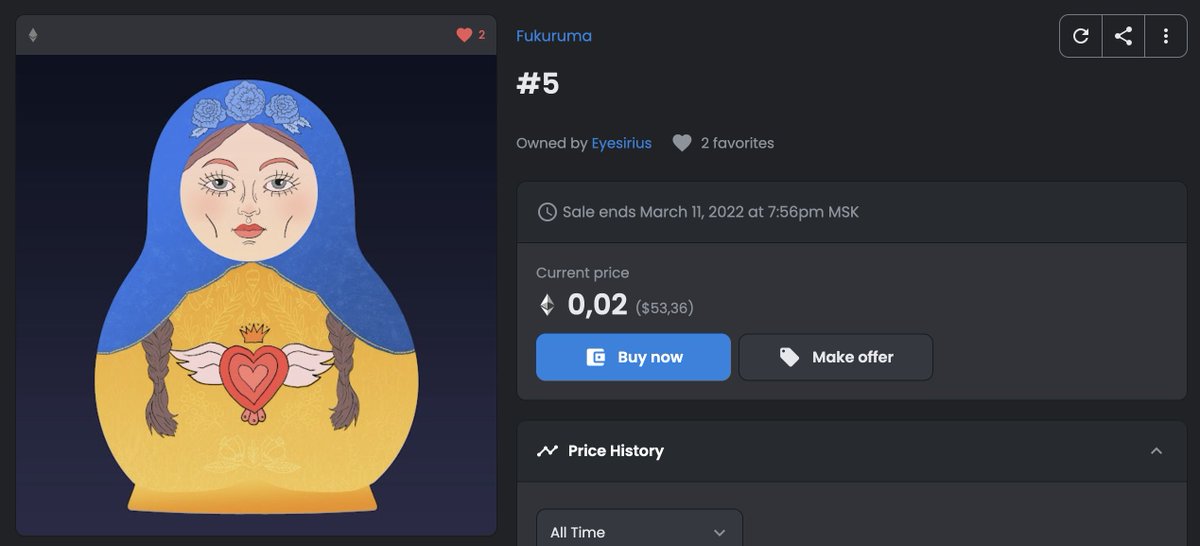cryptoferS's tweet photo. Interesting NFT work. 😛

Check out this item on OpenSea https://t.co/rFwcsRfAZl

#nft #nftcollectibles #nftcommunity #digitalart #cryptoart #fukuruma #ukraine https://t.co/Md14O5HMjl