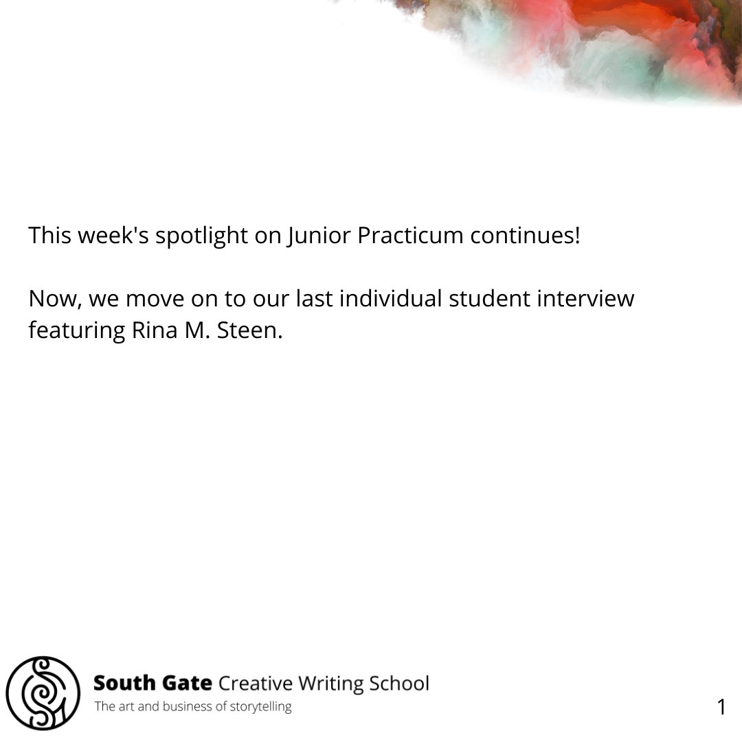 SouthGateWriter's tweet photo. Our spotlight on Junior Practicum concludes with our last student interview featuring Rina M. Steen!

Read the whole interview: https://t.co/BgDgGCU6IJ

#WritingCommunity#writersofinstagram  #creativewriting 

@ARFrederiksen @johanna7carter @rinamsteen https://t.co/YZZWPNOalZ