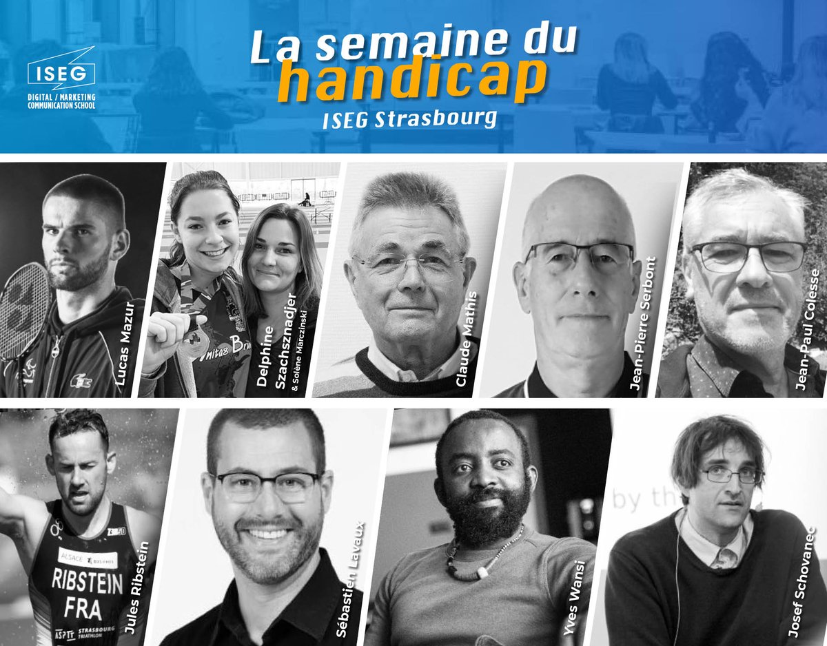 iseg_strasbourg's tweet photo. #SEMAINEDUHANDICAP

Du 7 au 11 Mars, nos étudiants seront mobilisés autour du #handicap! Au programme, création vidéo #toushanscene📹 et conférences données par des sportifs, membres d'association et professionnels engagés dans l'inclusion des personnes en situation de handicap🎤 https://t.co/WbQNzTS7tn