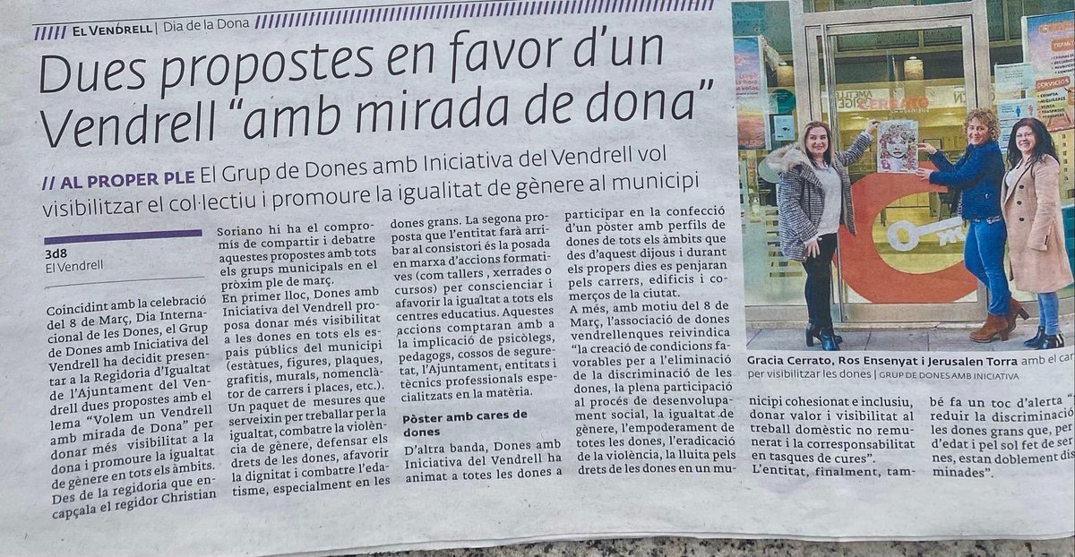 jerusalen_torra's tweet photo. #3devuit "Un Vendrell amb Mirada de Dona" #DonesAmbIniciativadelVendrell https://t.co/8ByFCD39zU