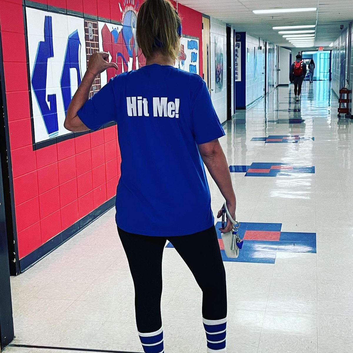 autobryan's tweet photo. Nothing like a little Spring Break Staff/Student Dodgeball Game. The 16 year old talked a lot of smack about her cannon. I even wore a target and she never hit me #teamobryan #decoy #hitme https://t.co/sO8ZOiNxT0