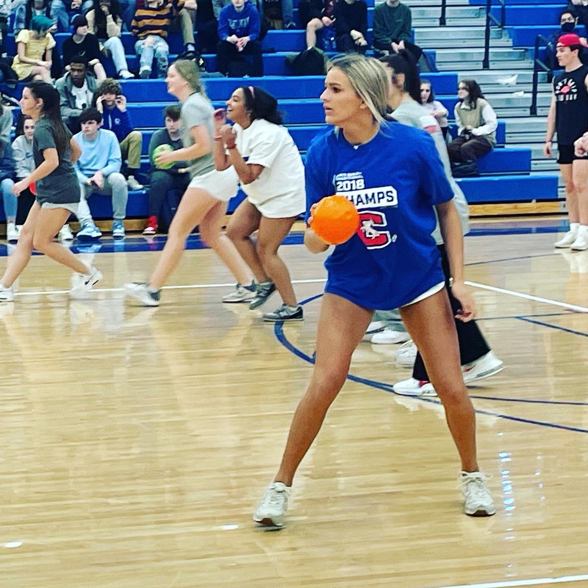 autobryan's tweet photo. Nothing like a little Spring Break Staff/Student Dodgeball Game. The 16 year old talked a lot of smack about her cannon. I even wore a target and she never hit me #teamobryan #decoy #hitme https://t.co/sO8ZOiNxT0