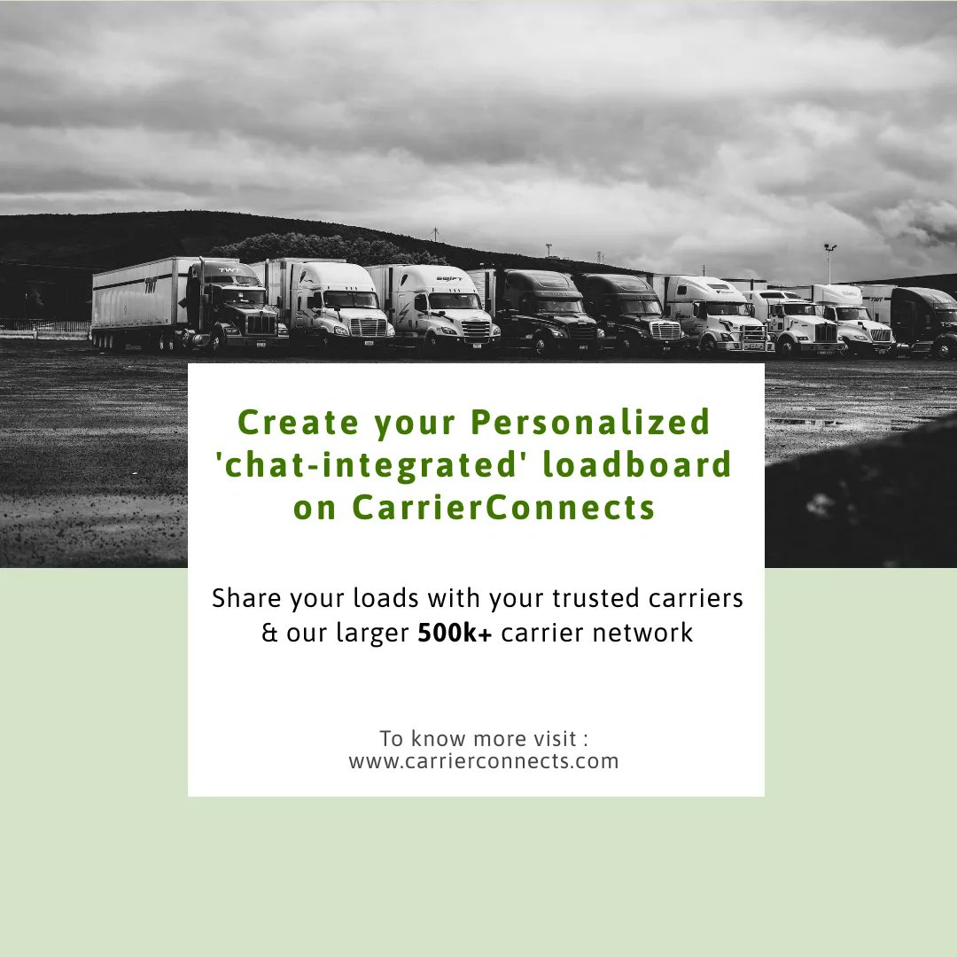 Create your own personalized chat integrated loadboard and start communicating with interested carriers. buff.ly/35JlfBL  #transportation #trucking  #freight #cargo #logisticscompany #delivery #truck #logisticsmanagement #trucks #truckdriver #freightforwarding