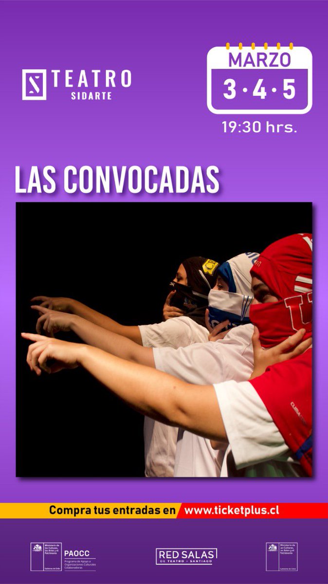 Estamos de vuelta ‼️
Damos inicio al mes de marzo, con nuestro ciclo feminista.
“Las convocadas” de @teatrolacrisis 
➡️ 3, 4 y 5 de marzo a las 19:30 hrs. En @teatrosidarte

📌 Entradas a través de ticketplus.cl 🔗 sistema paga lo que puedas a $3000, $5000 y $7000