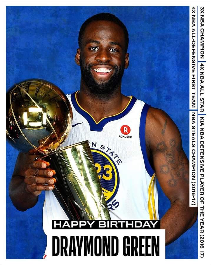 Join us in wishing Draymond Green of the Golden State Warriors a HAPPY 32nd BIRTHDAY! 