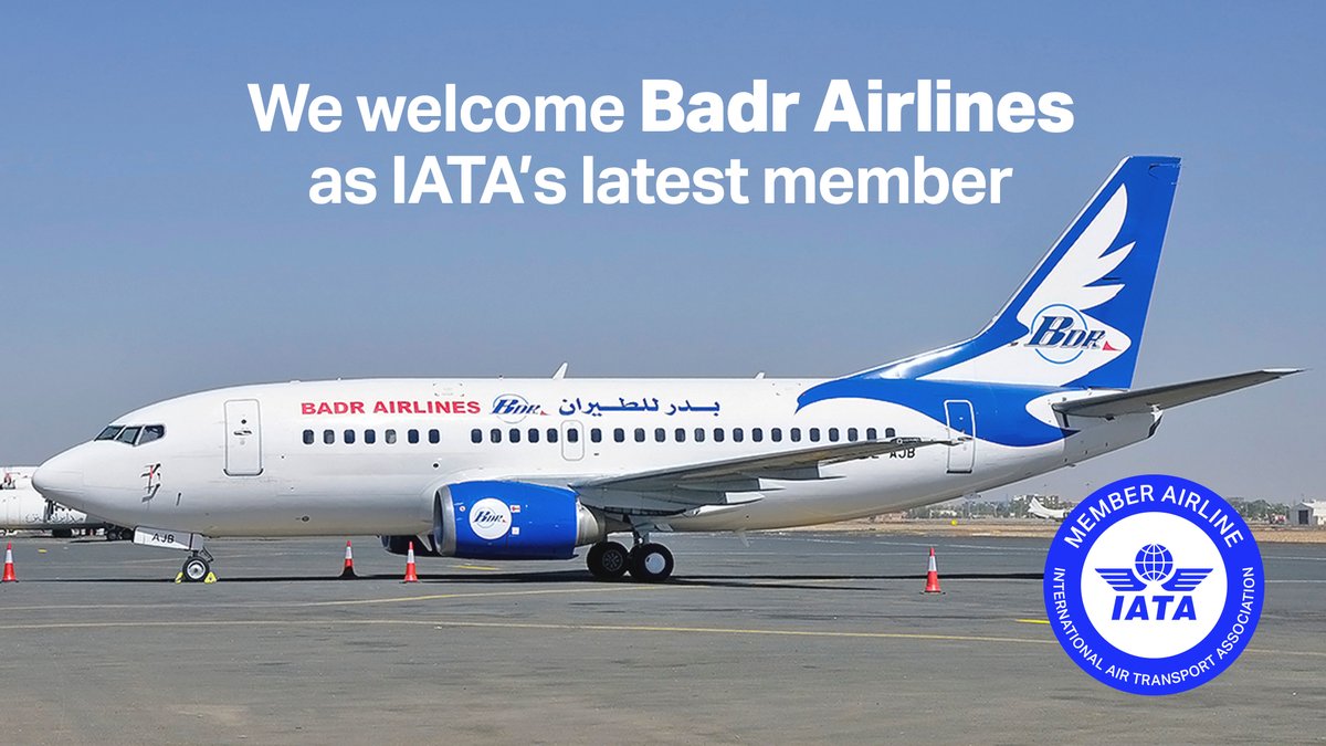 We are happy to announce @BdrAirlines as IATA's first new #airline member in 2022, effective 1 March. Badr Airlines operates passenger and cargo services from its main base in Khartoum, Sudan to destinations within Africa & the Middle East. 

#airlinemembership