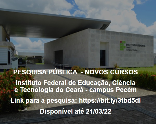secitece's tweet photo. IFCE abre consulta pública para oferta de novos cursos no campus Pecém

Leia [+] https://t.co/xAZIdHaysG ou acesse https://t.co/k9RxvLRtlC 

#Pecém #IFCE #Secitece #GovernodoCeará https://t.co/GaIed63vt8
