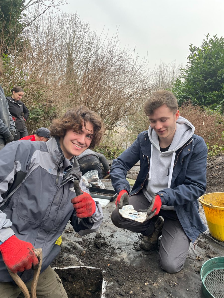 thebishopbigdig's tweet photo. Yesterday was our first day test-pitting with our TAP volunteers and DU students. Whoever said we wouldn't find very much clearly never looked where we dug! A whole boot full of finds! Highlights include an iron key found by Archie. https://t.co/029oqs3oAi