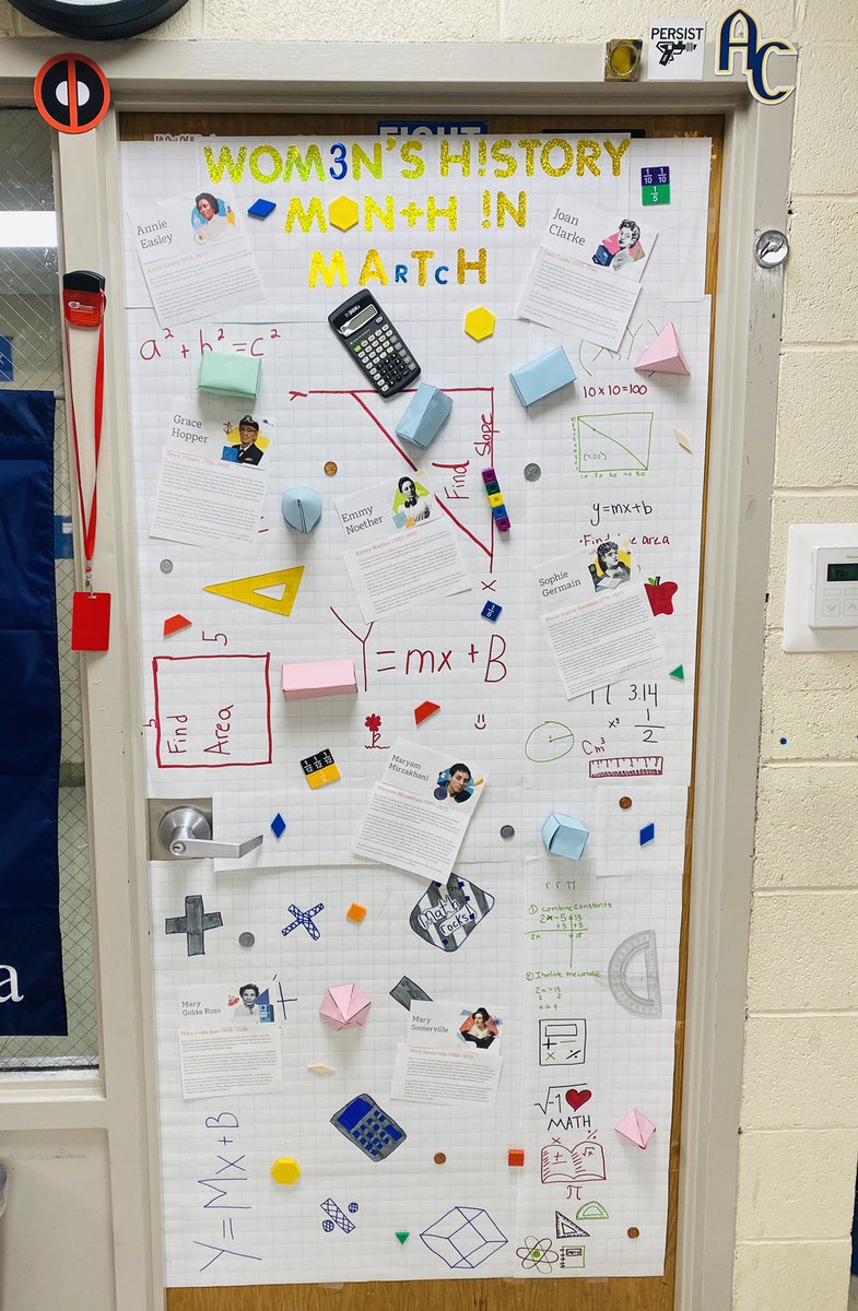 GlenviewMath's tweet photo. @Amplify Thanks @amplify for the profile cards. I put them to good use on a Women’s History Month door dec… #emsd37pride https://t.co/3C49nNufvu