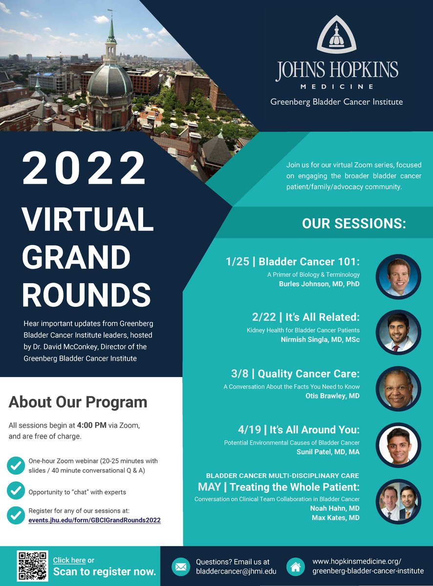Johns Hopkins Kimmel Cancer Center (@hopkinskimmel) on Twitter photo The <a href="/JHBladderCancer/">Johns Hopkins Greenberg Bladder Cancer Institute</a> 2022 Virtual Grand Rounds continue on Tuesday afternoon at 4PM EST with <a href="/OtisBrawley/">Otis Brawley</a> hosting a conversation on quality #cancer care. For more information or to sign up, visit: events.jhu.edu/form/GBCIGrand…
#JHGBCI The <a href="/JHBladderCancer/">Johns Hopkins Greenberg Bladder Cancer Institute</a> 2022 Virtual Grand Rounds continue on Tuesday afternoon at 4PM EST with <a href="/OtisBrawley/">Otis Brawley</a> hosting a conversation on quality #cancer care. For more information or to sign up, visit: events.jhu.edu/form/GBCIGrand…
#JHGBCI