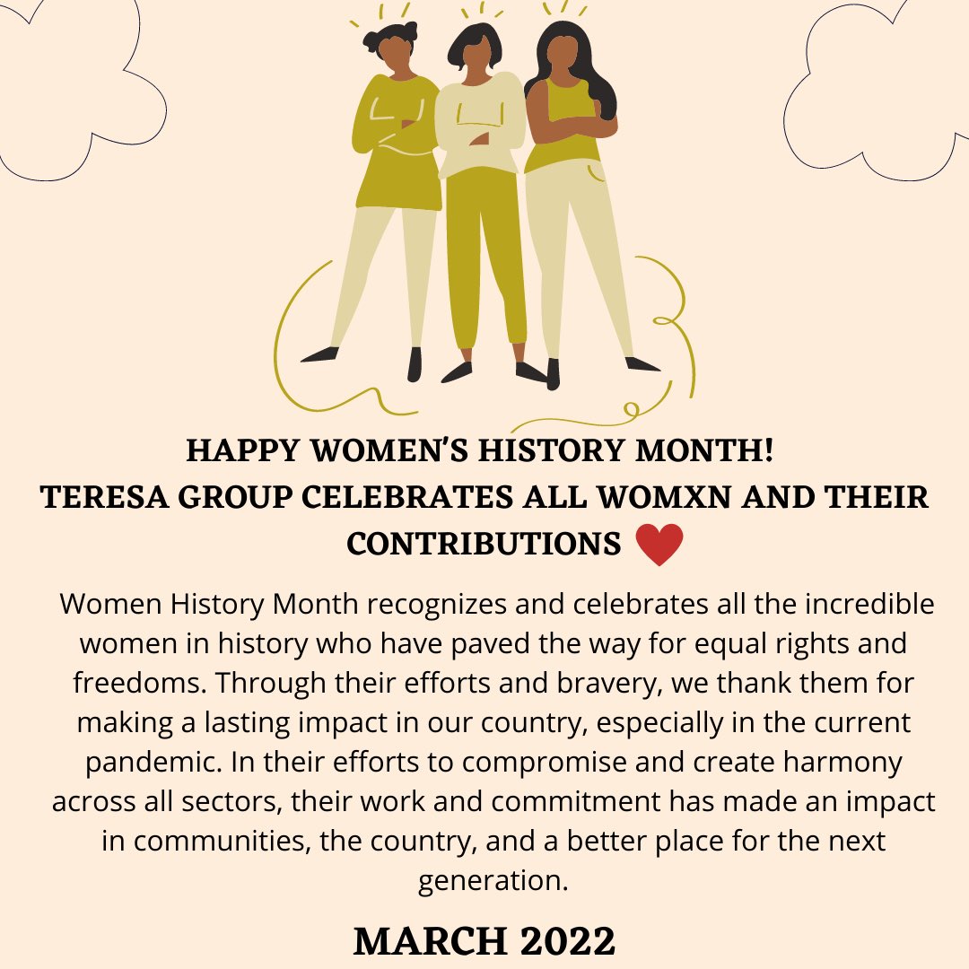 TheTeresaGroup's tweet image. Happy Women’s History Month❤️