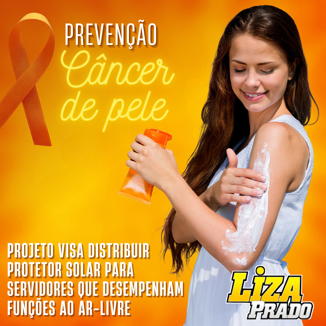 pradoliza's tweet photo. A vereadora Liza Prado apresentou um Projeto de Lei que vai ajudar a previnir o câncer de pele dos servidores municipais. Segundo dados da Unifesp, esse tipo é o mais comum no Brasil, já que 30% de todos os tumores malígnos registrados em nosso país são de pele. https://t.co/v5MmaKEv1U