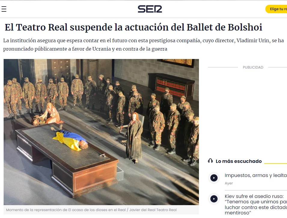 FrayJosepho's tweet photo. El Teatro Real suspende la actuación del Ballet de Bolshoi. A mí me parece que se nos está yendo la olla. https://t.co/cWPbik4h3D