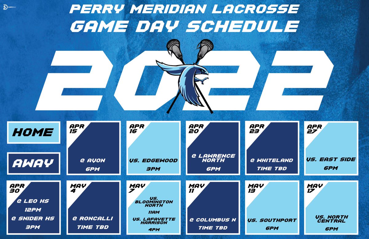 The official 2022 Perry Meridian Lacrosse schedule 😎
#gofalconslax