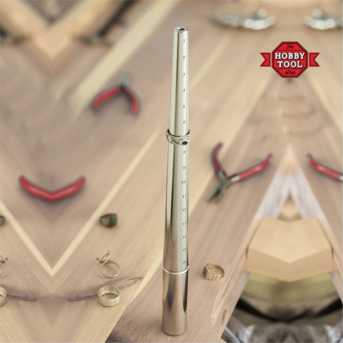 HobbyToolStop's tweet photo. Our premium stainless steel grooved ring sizer Mandrel is marked with sizes 1-16 in quarter-sized increments so you can make measurements up to ¼ size Stone/ diamond mounted ring.
-----
Shop now:👉 https://t.co/d06cbvsClS
.
#hobbytoolstop #heavyduty #metalworking #tools https://t.co/uBrbPep9Ar