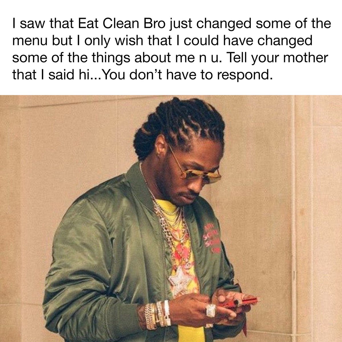 eatcleanbro's tweet photo. Just because our menu changed, doesn’t mean your ex did. Keep that text in the notes app bro. 😵‍💫

But really, did you check out some of our 🔥NEW🔥menu items? Available now on our website! https://t.co/It3aw5yCio