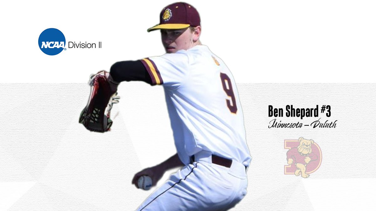 EPBaseballNotes's tweet photo. Opening weekend for Eden Prairie standout @BenShep36 with @UMDBaseball, playing at the 
@NCAADII level. To go along with his dynamic breaking pitches, Ben has shown improved velocity as of late, having topped the mid 90s last summer. #EPRepresent #TheEPBrotherhood #EdenPrairie https://t.co/d42cOhSocV