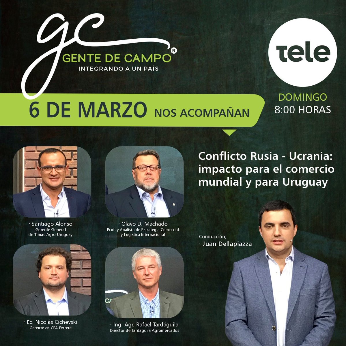 En medio del conflicto #RusiaUcrania 🇷🇺🇺🇦 decidimos darle un lugar en el debate de #GenteDeCampo por <a href="/teledoce/">𝗧𝗲𝗹𝗲𝗱𝗼𝗰𝗲 📺</a> 📺