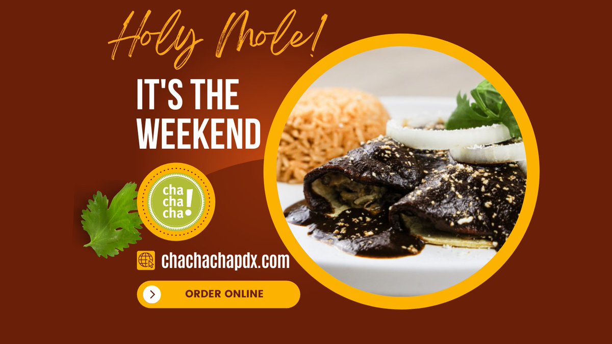 Holy #Mole! It's the #weekend! #TGIF Make it a delicious &amp; have some of our mole No jars or cans we make it from scratch Get it on a bowl, a burrito or enchiladas Seriously good your taste buds will thank us! #Mexican #Food #Handmade #Pepper #Sweet #Savory #Sauce #HolyMoly🌶️