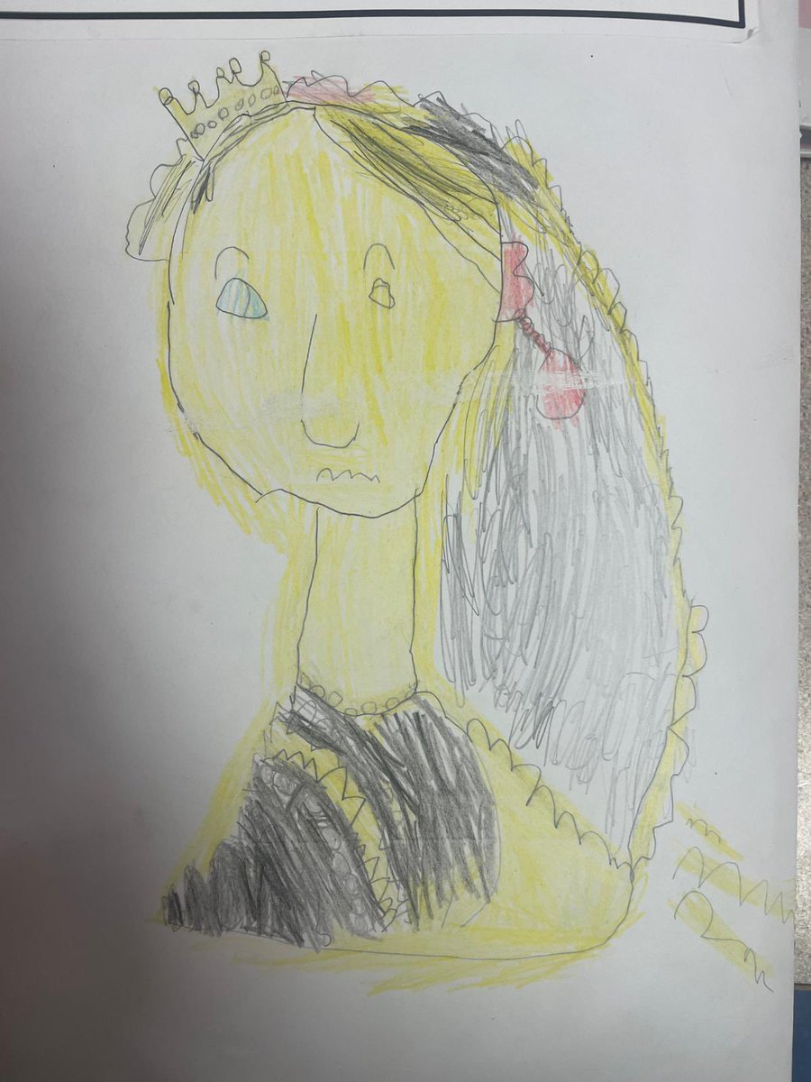 rothwellstmarys's tweet photo. Year 1 have been studying Queen Victoria in humanities. In art we learned about portraits and then sketched portraits of her using different sources. #ArtistOnTwitter #curriculum #multidiscplinary https://t.co/mc8QDqmNKz
